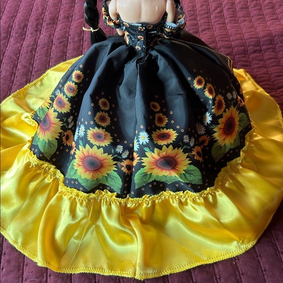 Colorful Day of the Dead Doll with Floral Dress - Picture 6 of 10